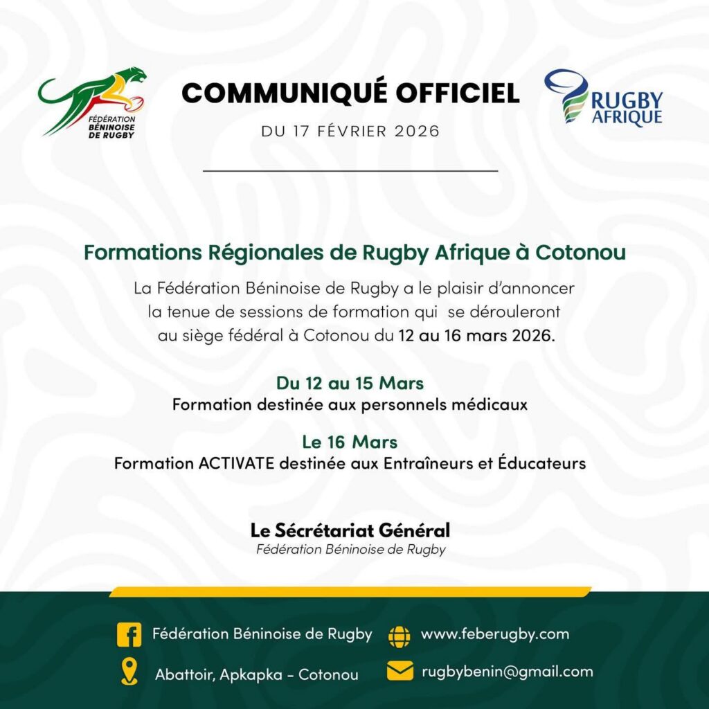 RUGBY BÉNIN : LANCEMENT OFFICIEL DES ACTIVITÉS FÉDÉRALES 2026 !